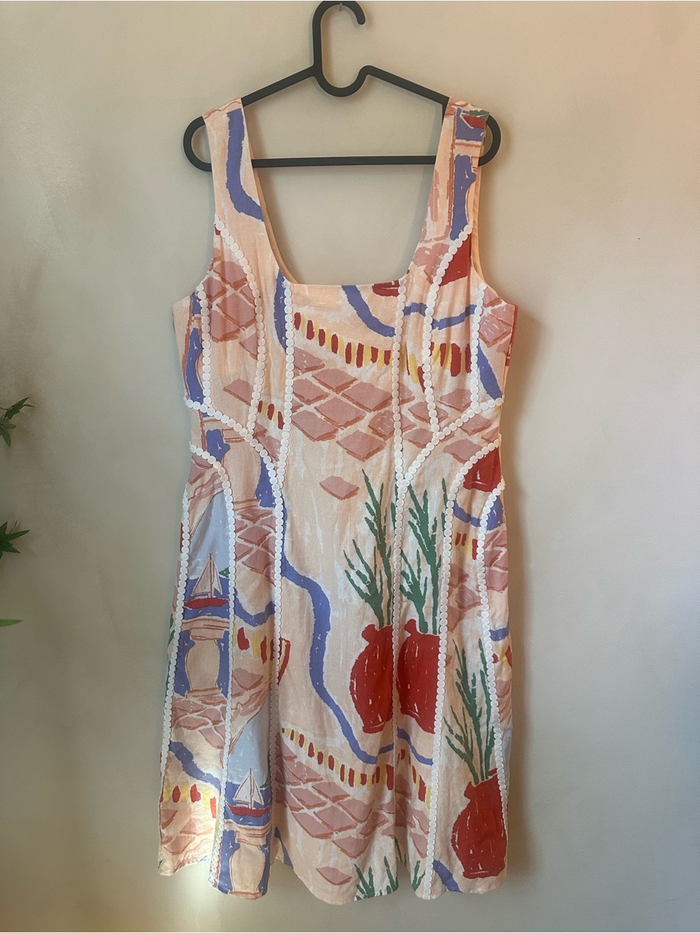Christian Lacroix Linen Blend Mini Dress Costal Theme Vacation Size Large